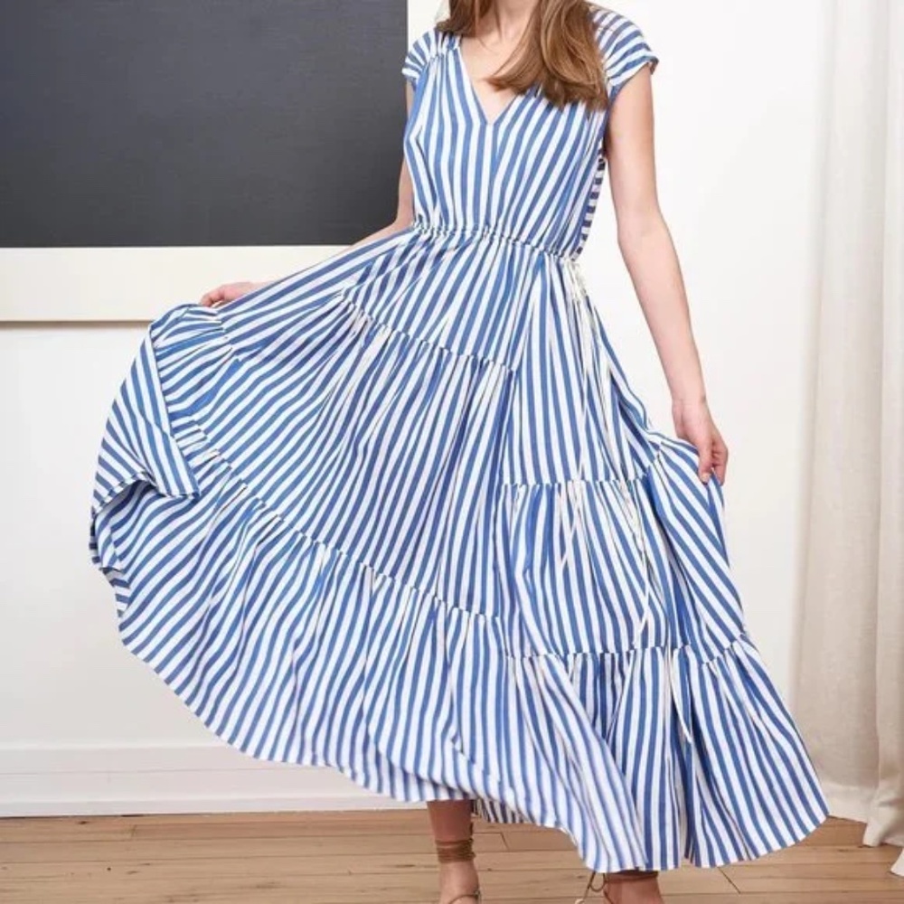 La Ligne blue and white Giselle dress size s